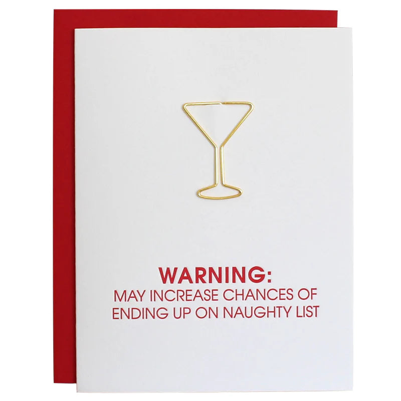 Naughty List Warning Paper Clip Card