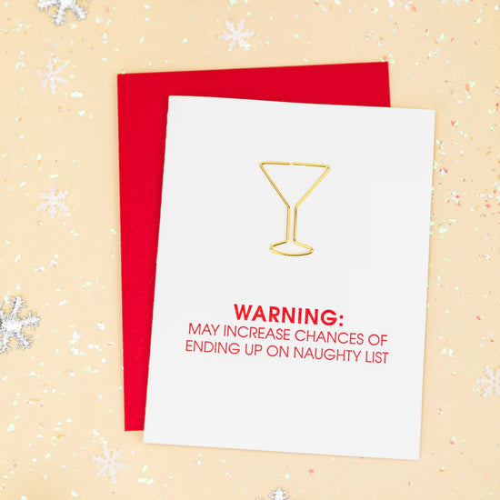 Naughty List Warning Paper Clip Card