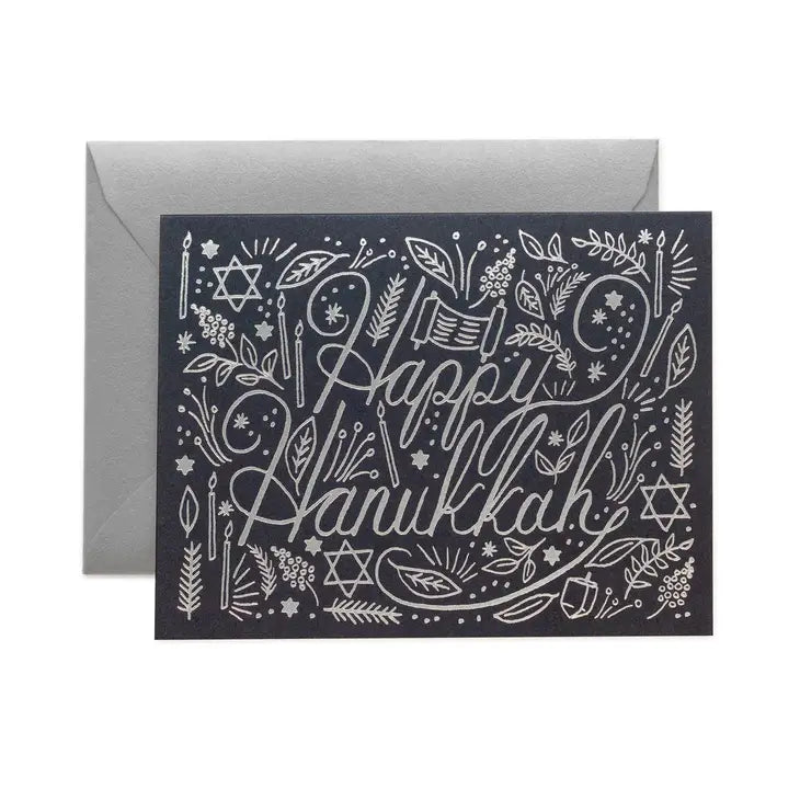 Silver Hanukkah Card