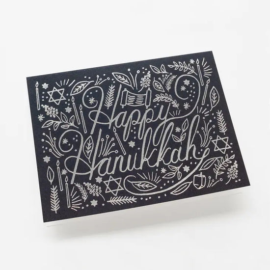 Silver Hanukkah Card