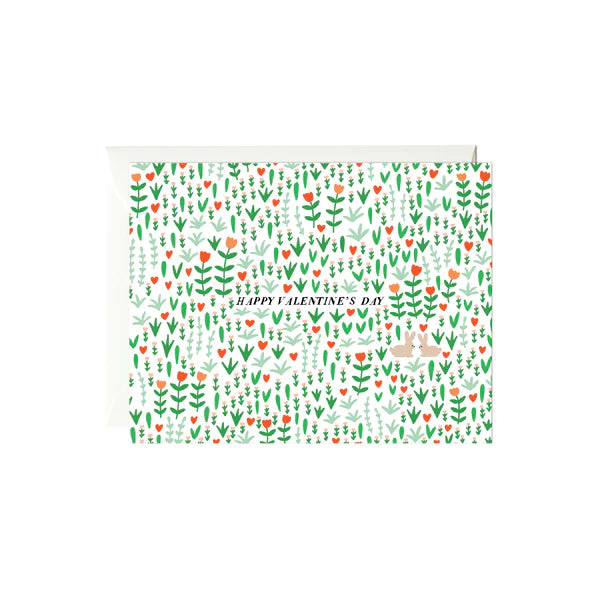 Bunny Garden Valentine's Day Card