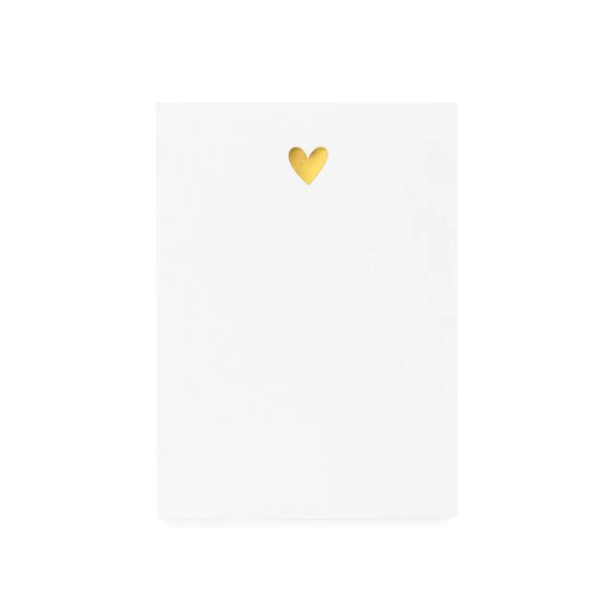 Mini Notepad, Gold Heart