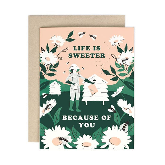 Life Is Sweeter Beekeeper Card