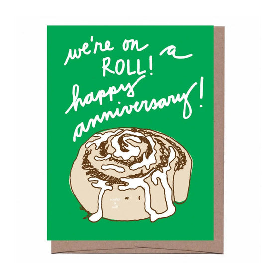 Scratch & Sniff Cinnamon Roll Anniversary Card