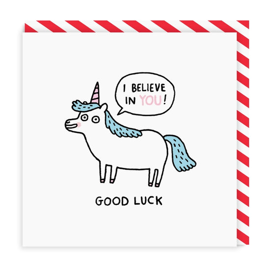 Good Luck Unicorn Greeting Card