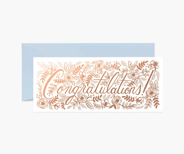 Champagne Floral Congrats Card