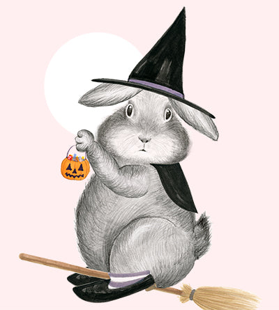 Bunny Witch Card