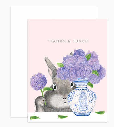 Bunny Arranging Lilacs Notecard Set