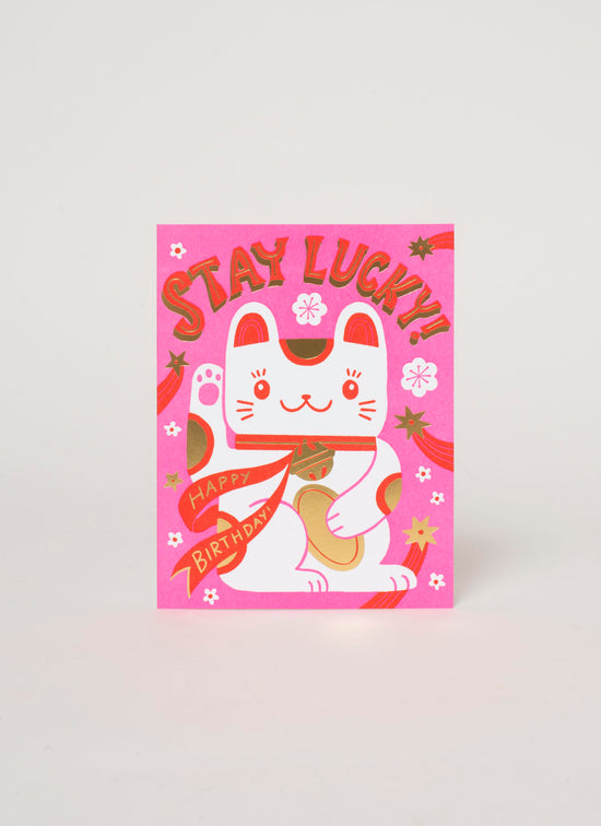 Stay Lucky Cat Card