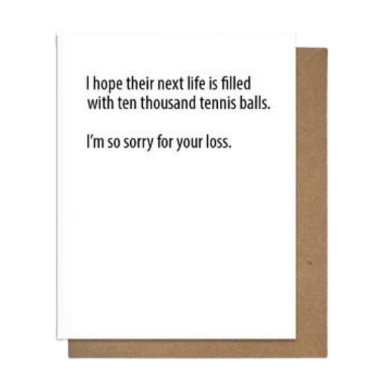 Tennis Balls Dog Sympathy Card