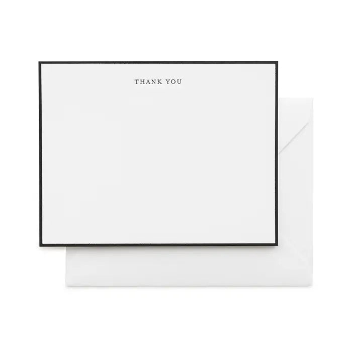 Black Simple Thank You Note Boxed Set
